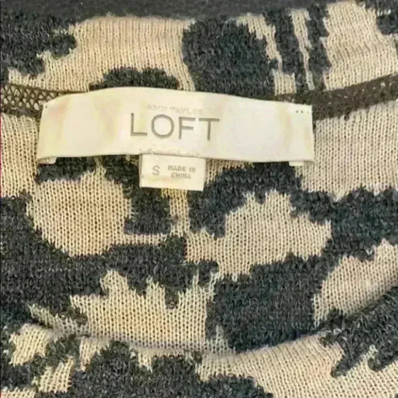 Loft Leaf Tan and Gray long Sleeve Sweater Dress S - Picture 6 of 10